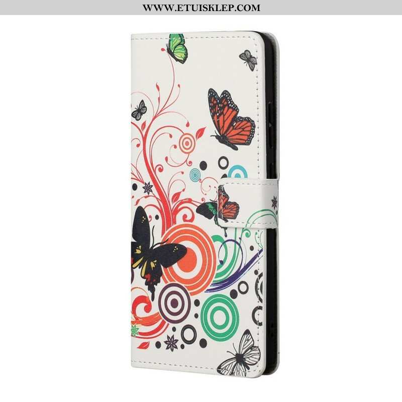Etui Folio do Samsung Galaxy S21 5G Motyle I Kwiaty